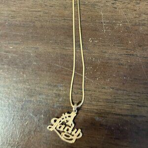 #1 Lady 14kt Chain Pendant